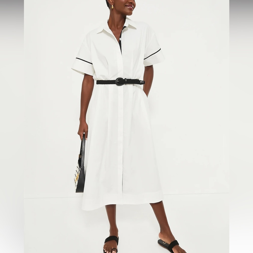 White Piped Kate Dress - Picture 2 of 12